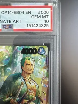 PSA 10 ONE PIECE OP14-EB04-THE AZURE SEA'S SEVEN RORONOA ZORO SPECIAL ALT ART - Image 3