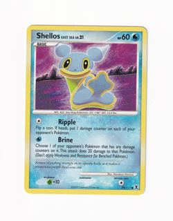 Shellos 79/111 Rising Rivals Regular Non Holo Pokemon Card Moderately Played MP - Image 1