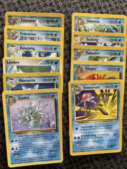 POKEMON Cards Water Type Uncommon Lot Of 12 Cards, Lightly Played, No Duplicates - Image 1