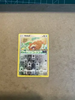 Bidoof 059/078 Pokemon GO Unpeeled Peelable Ditto Reverse Holo TCG Card - Image 2