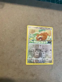 Bidoof 059/078 Pokemon GO Unpeeled Peelable Ditto Reverse Holo TCG Card - Image 3