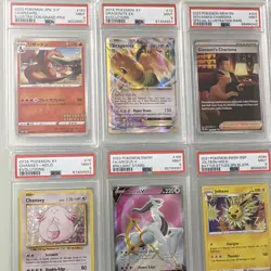 Graded Pokemon Card Lot 15 Cards PSA 9 PSA 8 Charizard Dragonite Giovanni Mew - Image 2
