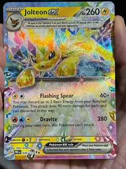 POKEMON JOLTEON EX 030/131 DOUBLE RARE HOLOFOIL PRISMATIC EVOLUTIONS NM CARD - Image 1