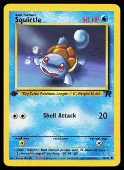 Squirtle 68/82 Common 1st Edition Team Rocket Pokemon Card - Image 1