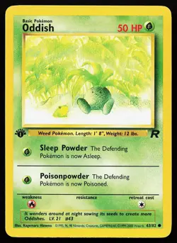Oddish 63/82 1st Edition Common Team Rocket Pokemon Card - Image 1