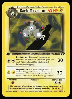 Dark Magneton 28/82 1st Edition Rare Team Rocket Pokemon Card - Image 1