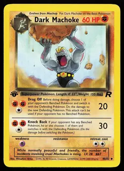 Dark Machoke 40/82 1st Edition Uncommon Team Rocket Pokemon Card - Image 1
