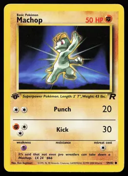 Machop 59/82 1st Edition Common Team Rocket Pokemon Card - Image 1