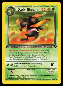 Dark Gloom 36/82 Uncommon 1st Edition Team Rocket Pokemon Card - Image 1