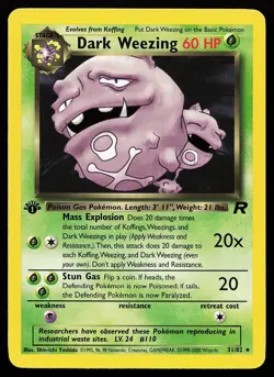 Dark Weezing 31/82 1st Edition Rare Team Rocket Pokemon Card - Image 1