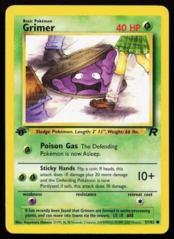 Grimer 57/82 1st Edition Common Team Rocket Pokemon Card - Image 1