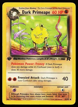 Dark Primeape 43/82 1st Edition Uncommon Team Rocket Pokemon Card - Image 1