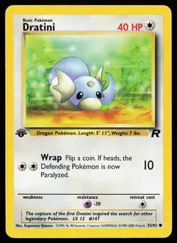 Dratini 53/82 1st Edition Common Team Rocket Pokemon Card - Image 1