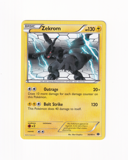 Zekrom 50/99 Next Destinies Regular Non Holo Rare Pokemon Card Light Played LP - Image 1