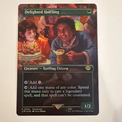 Delighted Halfling (Borderless) Universes Beyond: the Lord of the Rings MTG Foil - Image 1