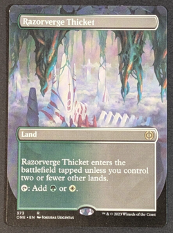 MTG Card - 1x Razorverge Thicket - Phyrexia All will be one - NM - Borderless - Image 1