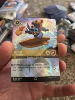 Stitch - Carefree Surfer (Enchanted) 206/204 The First Chapter Holo Pack Fresh - Image 3