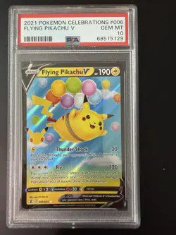 PSA 10 Gem Mint Flying Pikachu V 2021 Pokemon Celebrations Set - Image 1