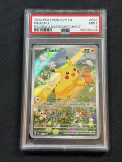 PSA 9 Pikachu SVP 088 Paldea Adventure Chest Promo 2024 Pokemon Mint - Image 1