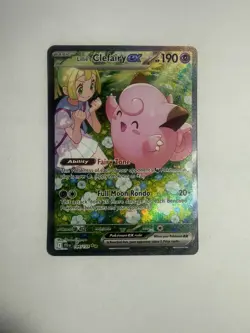 Pokemon TCG Lillie's Clefairy ex 184/159 Sv09 Illustration Rare Holo 190HP EX - Image 1