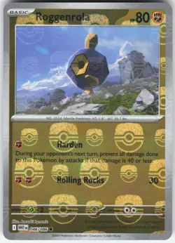 ROGGENROLA (MASTER BALL PATTERN) 046/086 COMMON WHITE FLARE POKEMON NM - Image 1