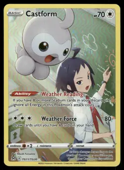 Castform TG11/TG30 Holo Lost Origin Trainer Gallery Pokemon Holo NM - Image 1