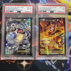 RARE PSA 6-7 Set Blastoise Ex XY122 & Charizard EX XY121 2016 Pokemon R&B Promos - Image 1