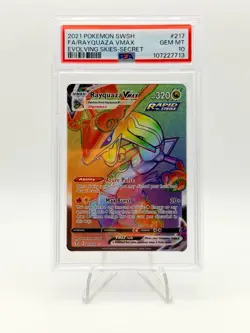 2021 POKEMON EVOLVING SKIES SECRET RAINBOW RARE RAYQUAZA VMAX 217/203 PSA 10 - Image 1