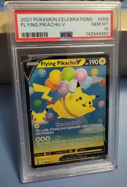 2021 POKEMON CELEBRATIONS #006 FLYING PIKACHU V PSA 10 - Image 1