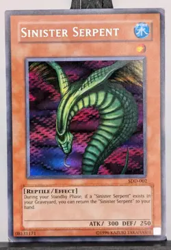YUGIOH SDD-002 Sinister Serpent Prismatic Secret Rare Vintage Promo MP - Image 1