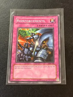 1996 Vintage YU-GI-OH Reinforcements Trap Card ATK/500 SDK-038 - Image 1
