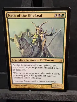 MTG Nath of the Gilt-Leaf Lorwyn Rare Elf Warrior Black Green Magic Card LP - Image 1