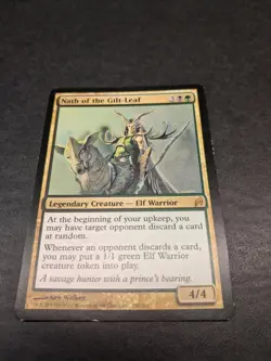 MTG Nath of the Gilt-Leaf Lorwyn Rare Elf Warrior Black Green Magic Card LP - Image 3