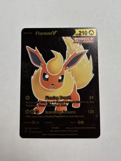 Flareon V 169/203 Single Strike Evolving Skies Black Foil Fan Art Card NM - Image 1