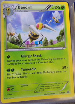 Beedrill # 3/160 Primal Clash Set Pokemon Trading Cards Rares Grass NM/MINT - Image 1