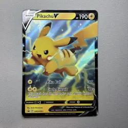 Pokemon TCG Pikachu V SWSH063 SWSH: Sword & Shield Black Star Promo Holo Card - Image 1