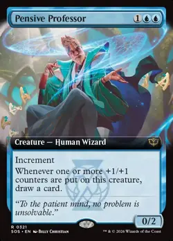 Pensive Professor * Extended Art FOIL * - SOS Secrets of Strixhaven - NM/MINT - Image 1