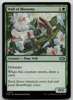 Wall of Blossoms #277 (LP) Tarkir Dragonstorm TDC Magic MTG - Image 1