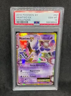 Pokemon XY Evolutions Mewtwo EX 52/108 Ultra Rare Holo Foil PSA 10 GEM MINT - Image 1