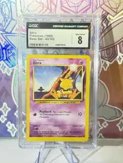 Abra 43/102 Pokemon 1999 Base Set CGC 8 NM/MINT - Image 1