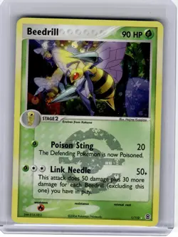 2004 Pokemon—Beedrill #1 FireRed & LeafGreen—Rare Reverse Holo [MP] - Image 1