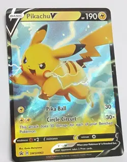 Pikachu V SWSH063 Ultra Rare Black Star Promo Pokemon Sun and Moon NM/M - Image 2