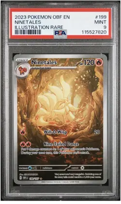 2023 Pokemon Obsidian Flames Ninetales 199/197 Illustration Rare Holo EN PSA 9 - Image 1