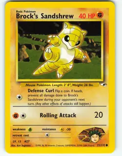 Brock's Sandshrew - 71/132 Gym Heroes - Pokemon TCG - 2000 - Image 1