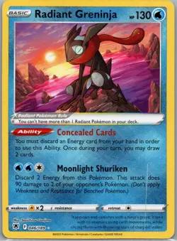 Radiant Greninja 046/189 Radiant Rare Astral Radiance Pokemon Near Mint - Image 1