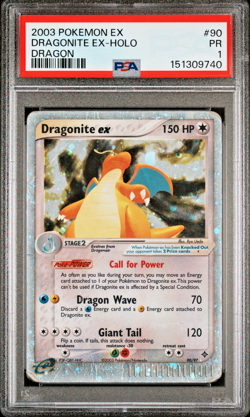 SWIRL PSA 1 PR 2003 Pokemon EX Dragon Dragonite EX Holo Foil 90/97 Vintage Rare - Image 1