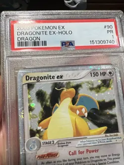 SWIRL PSA 1 PR 2003 Pokemon EX Dragon Dragonite EX Holo Foil 90/97 Vintage Rare - Image 3