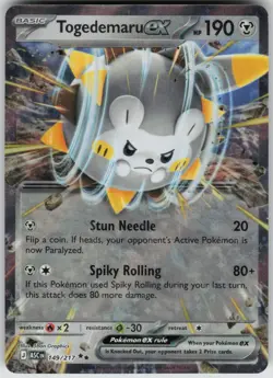Togedemaru ex ME: Ascended Heroes 149/217 Double Rare NM Pokemon - Image 1