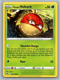 Hisuian Voltorb 2/189 Astral Radiance Common Pokemon TCG 2022 - Image 1
