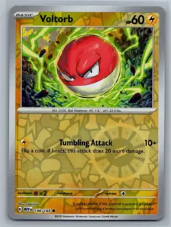 Voltorb 100/165 Scarlet & Violet 151 Common Reverse Holo Pokemon TCG 2023 - Image 1